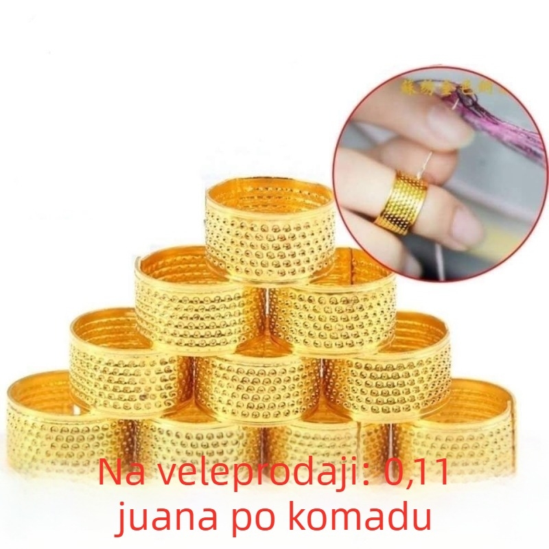 Sewing thimble set – metal thickened thimble, ring and hoop, needle presser, home sewing tool, cute style