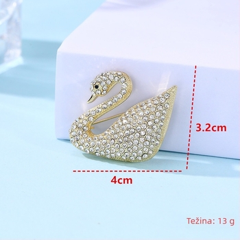 Vintage labud broš, cinkova legura, elektroplatiranje, proljeće 2025