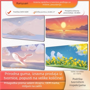 Velika debela podloga za miš za stol s vektorskim krajolikom i crtanim dizajnom, protuklizna i otporna na mrlje