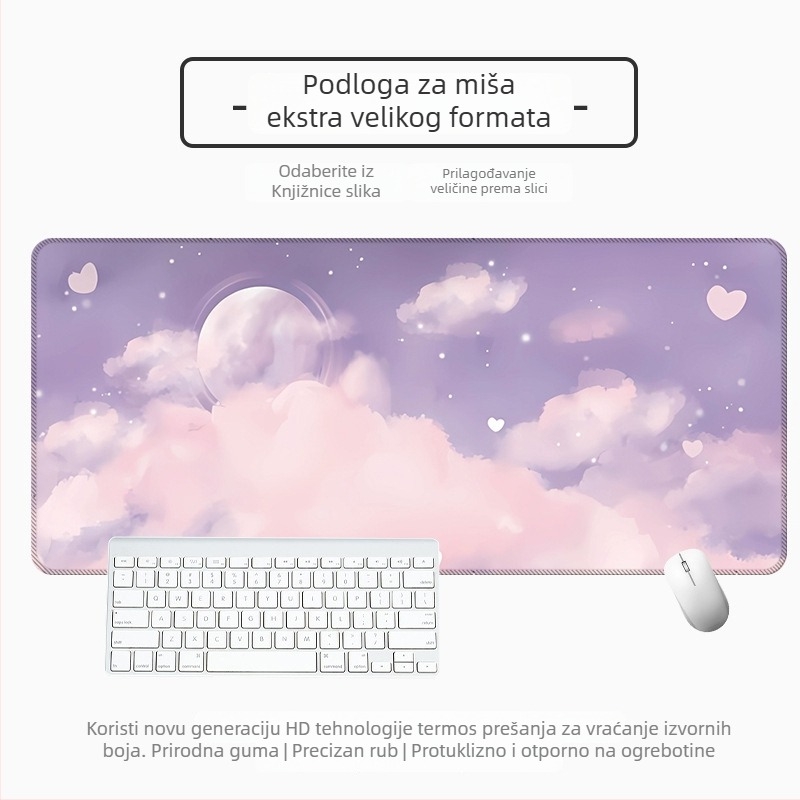 Velika debela podloga za miš za stol s vektorskim krajolikom i crtanim dizajnom, protuklizna i otporna na mrlje