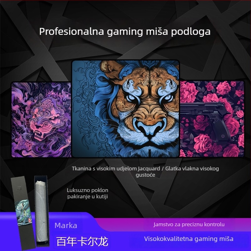 Ogromna podloga za miš za e-sportove – prirodna guma, antislip, termotransfer, tiskano logo, OEM prilagodba