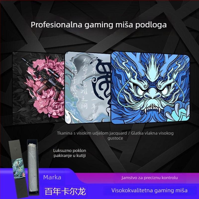 Ogromna podloga za miš za e-sportove – prirodna guma, antislip, termotransfer, tiskano logo, OEM prilagodba