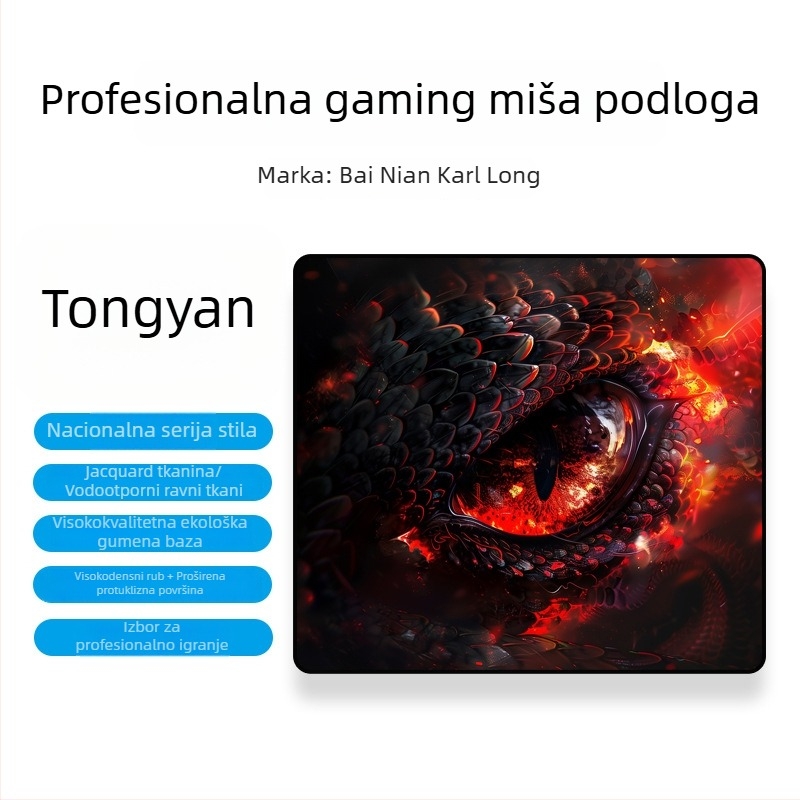 Ogromna podloga za miš za e-sportove – prirodna guma, antislip, termotransfer, tiskano logo, OEM prilagodba