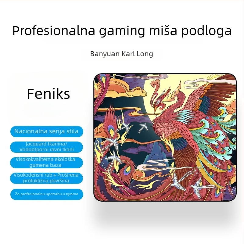 Ogromna podloga za miš za e-sportove – prirodna guma, antislip, termotransfer, tiskano logo, OEM prilagodba