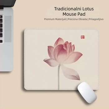 Velika podloga za miš – antički tinta stil, platno, protuklizna, prijenos topline, logotip ispisan