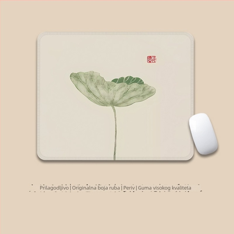 Velika podloga za miš – antički tinta stil, platno, protuklizna, prijenos topline, logotip ispisan