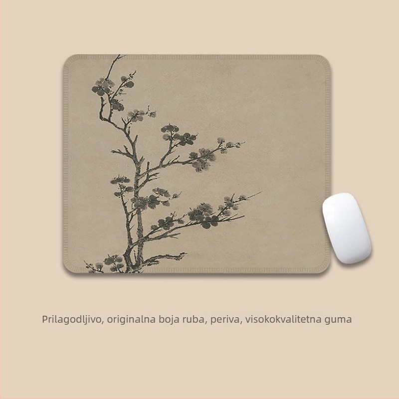 Velika podloga za miš – antički tinta stil, platno, protuklizna, prijenos topline, logotip ispisan