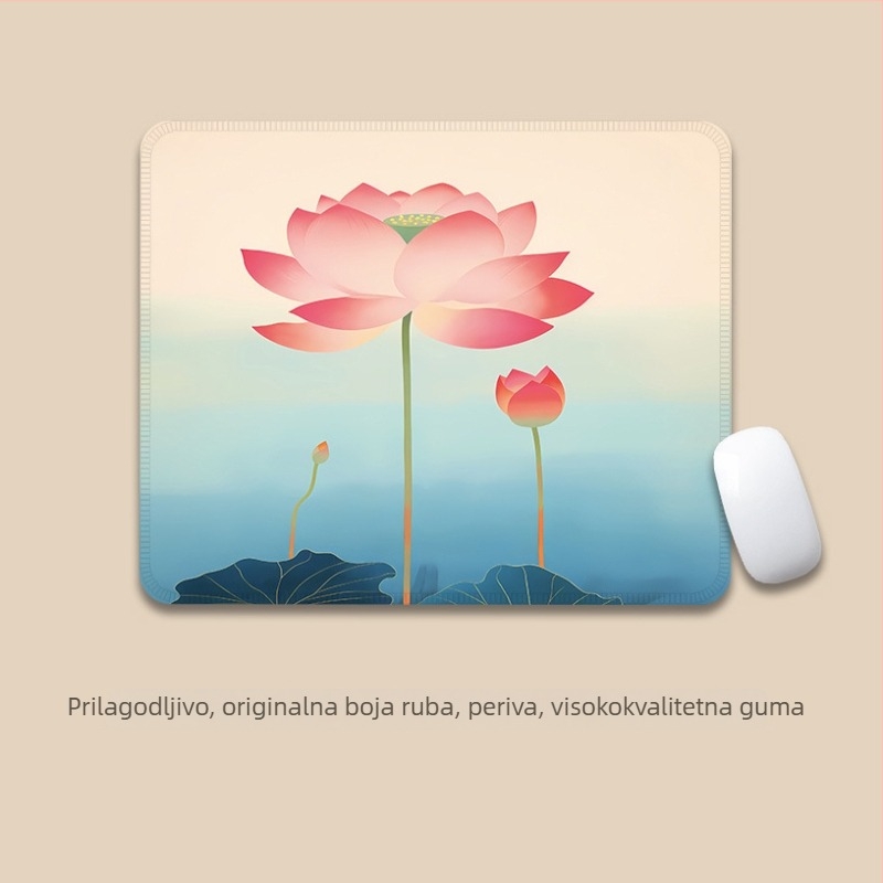 Velika podloga za miš – antički tinta stil, platno, protuklizna, prijenos topline, logotip ispisan