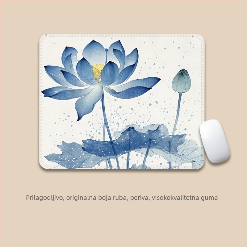 Velika podloga za miš – antički tinta stil, platno, protuklizna, prijenos topline, logotip ispisan