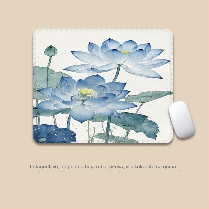 Velika podloga za miš – antički tinta stil, platno, protuklizna, prijenos topline, logotip ispisan