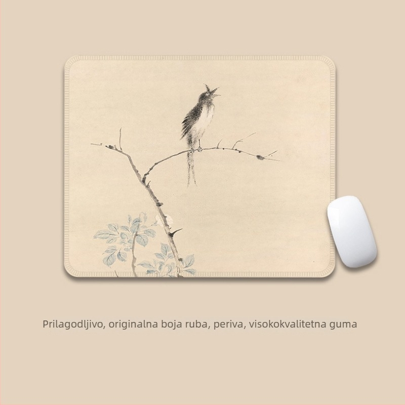 Velika podloga za miš – antički tinta stil, platno, protuklizna, prijenos topline, logotip ispisan