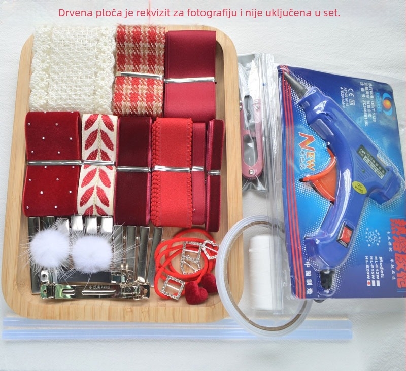 DIY set za dječje mašne za kosu — ručna izrada, za početnike, dodaci za kosu, svjež i sladak stil