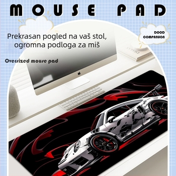 Velika gaming podloga za miš, prirodni kaučuk, protivklizna površina, toplinska transfer tisk, moguće tiskanje logotipa