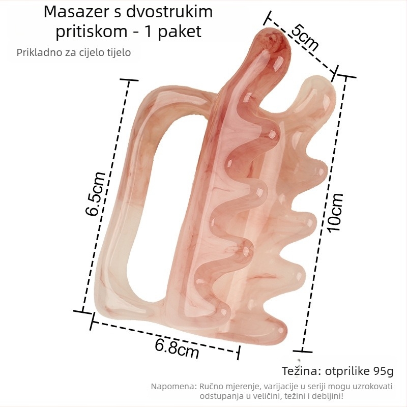 Zilin smolni masažer-skraba za kralježnicu, struk i ramena – dvostruki potisak, 95 g, zdrava masaža i tjelesni fitness