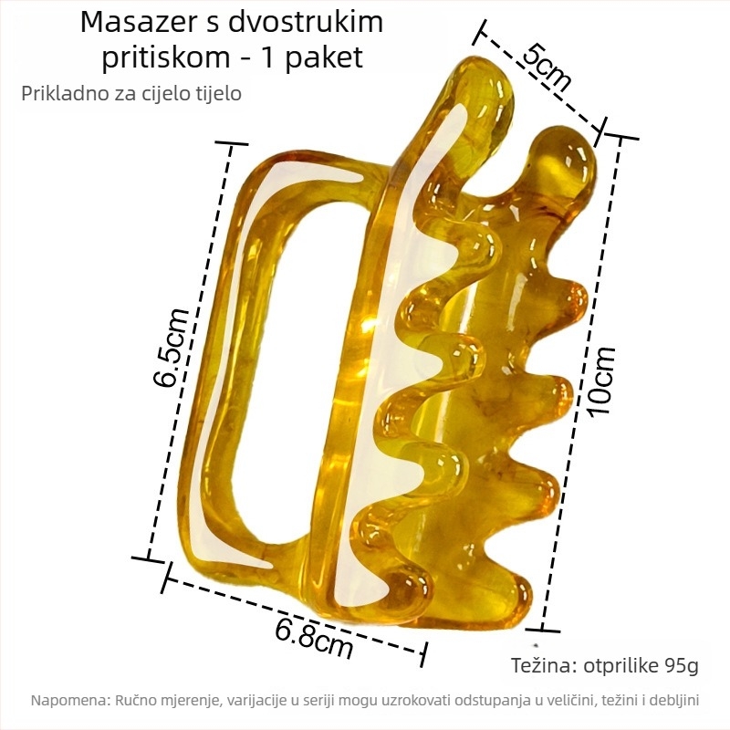 Zilin smolni masažer-skraba za kralježnicu, struk i ramena – dvostruki potisak, 95 g, zdrava masaža i tjelesni fitness