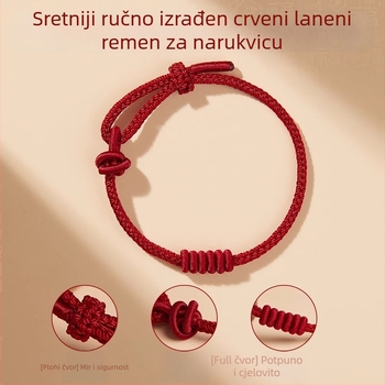 Narukvica od užeta, spremna za navlačenje perli, ručno pletena, nacionalni stil, unisex, ljeto 2025