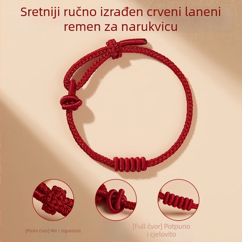 Narukvica od užeta, spremna za navlačenje perli, ručno pletena, nacionalni stil, unisex, ljeto 2025