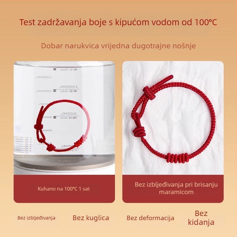 Narukvica od užeta, spremna za navlačenje perli, ručno pletena, nacionalni stil, unisex, ljeto 2025