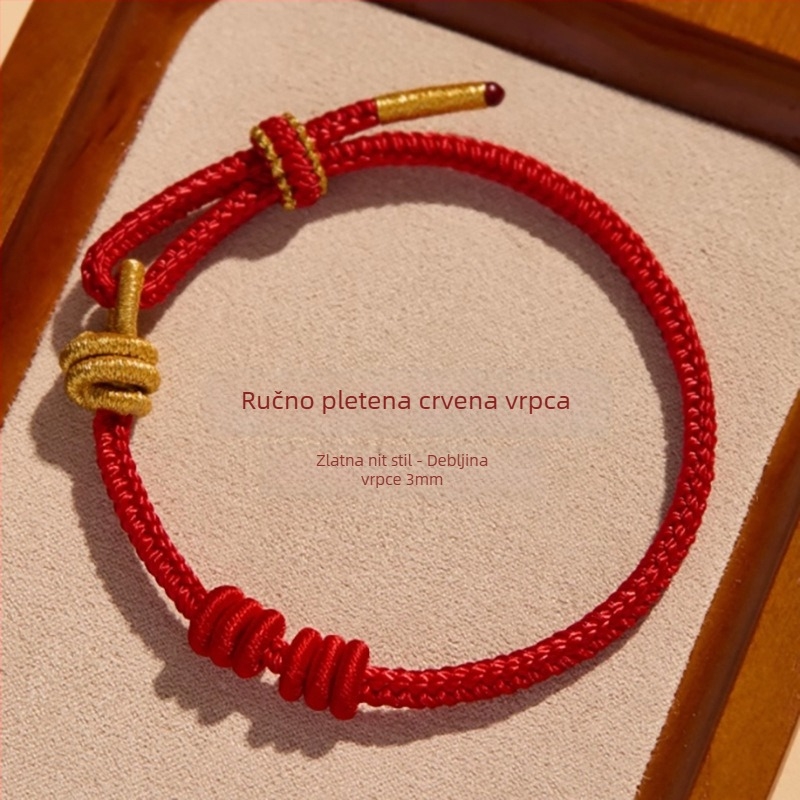 Narukvica od užeta, spremna za navlačenje perli, ručno pletena, nacionalni stil, unisex, ljeto 2025
