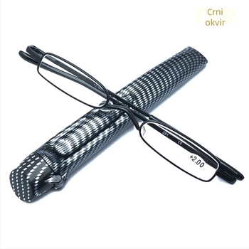 Naočale za čitanje, leće od smole, puni okvir, metalni okvir od bakrene legure, model 281 s gornjim poklopcem.