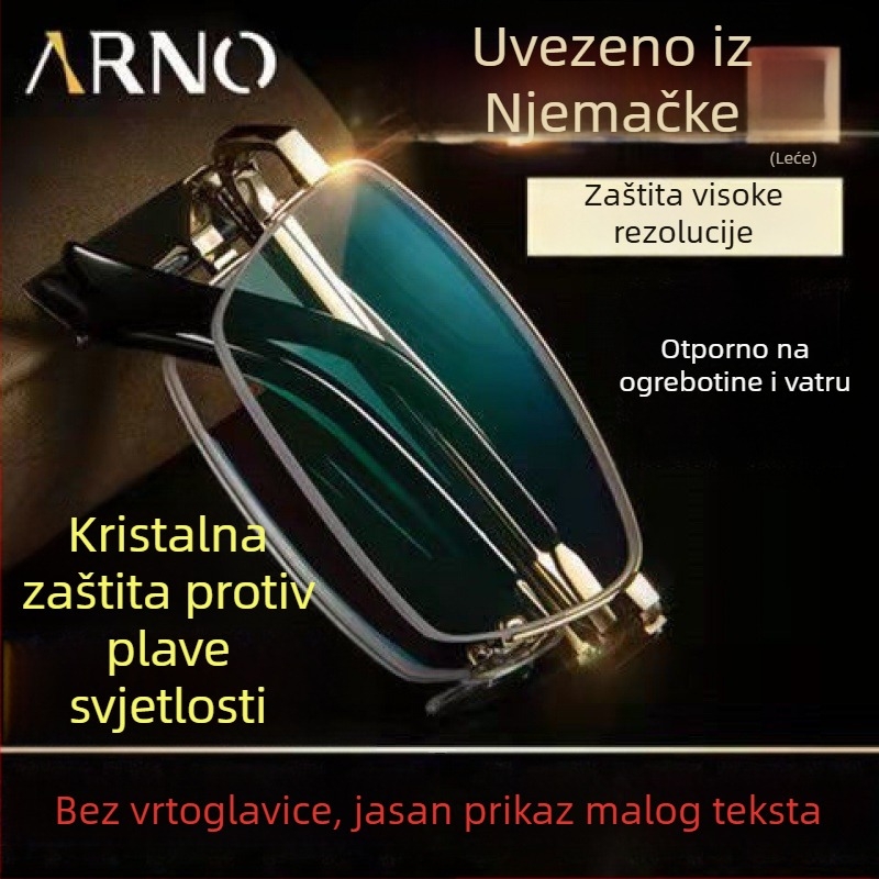 Naočale za čitanje s PC lećama, anti-plavo svjetlo, puni okvir, TR+ metalni okvir