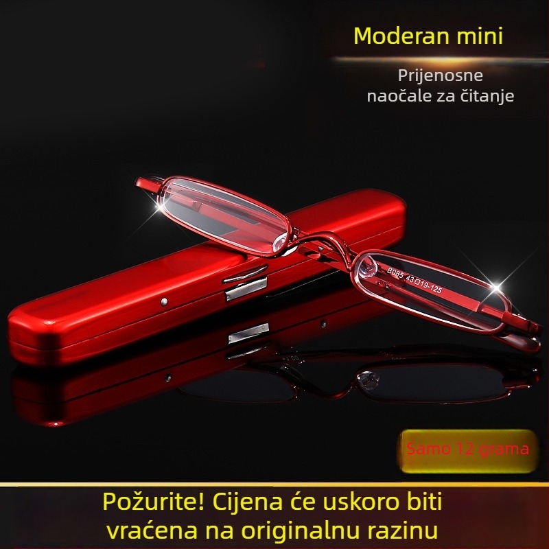 Naočale za čitanje za presbiopiju s lećama od smole, anti-plavo svjetlo, potpuno metalni okvir, ovalni oblik, elegantan minimalistički stil