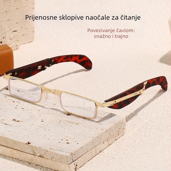 Čitačke naočale s lećama od smole i zaštitom od plavog svjetla, ultra lagane, prijenosne sklopive, puni okvir, kvadratni oblik, za osobe starije dobi