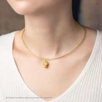 Ovratnička ogrlica, geometrijska, višeslojna od nehrđajućeg čelika, sa zmijskim lancem i privjeskom od titan čelika