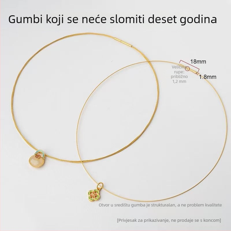 Ovratnička ogrlica, geometrijska, višeslojna od nehrđajućeg čelika, sa zmijskim lancem i privjeskom od titan čelika