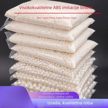 ABS imitacija bisera – labave perle koje se ne ljušte, 3–20 mm s ravnom rupom, za ručnu izradu nakita i dodatke za odjeću