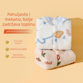 Novorođenički zimski onesie, topao, bezkostni dizajn, 100% poliester, dugi rukav, korejska verzija