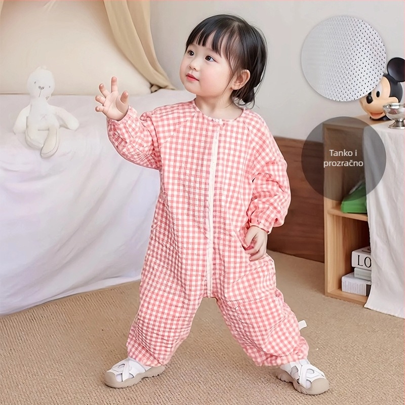 Baby ljetni tanki jednodijelni kombinezon za puzanje – unisex, prozračan, za vanjsku upotrebu, 80–100 cm