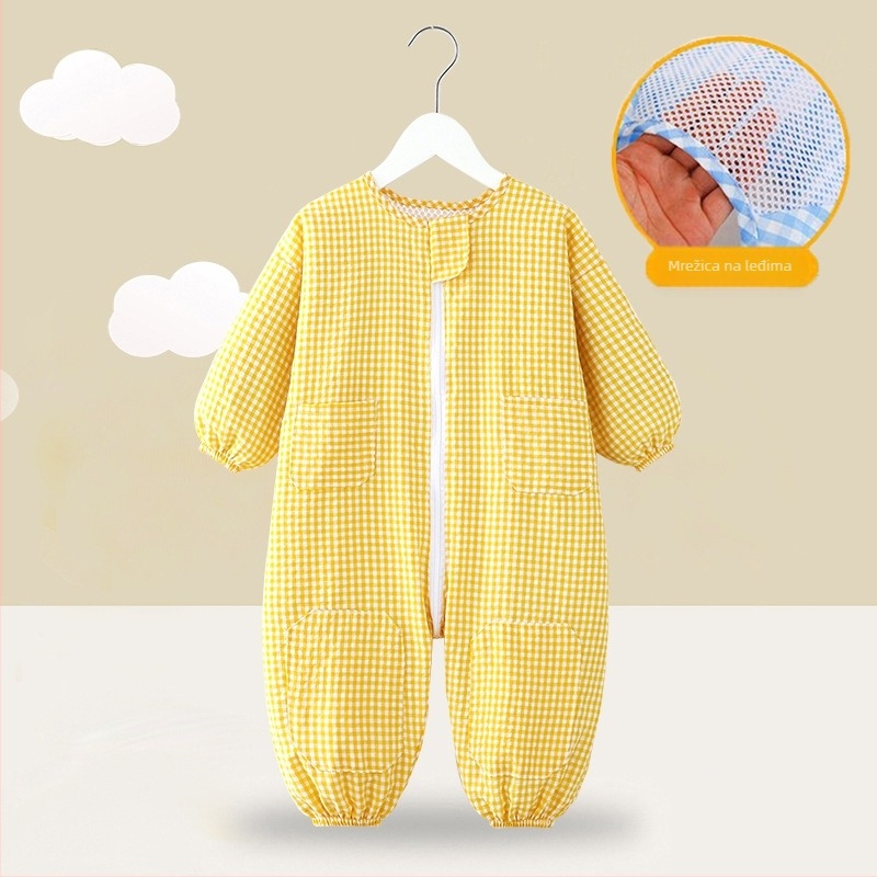 Baby ljetni tanki jednodijelni kombinezon za puzanje – unisex, prozračan, za vanjsku upotrebu, 80–100 cm