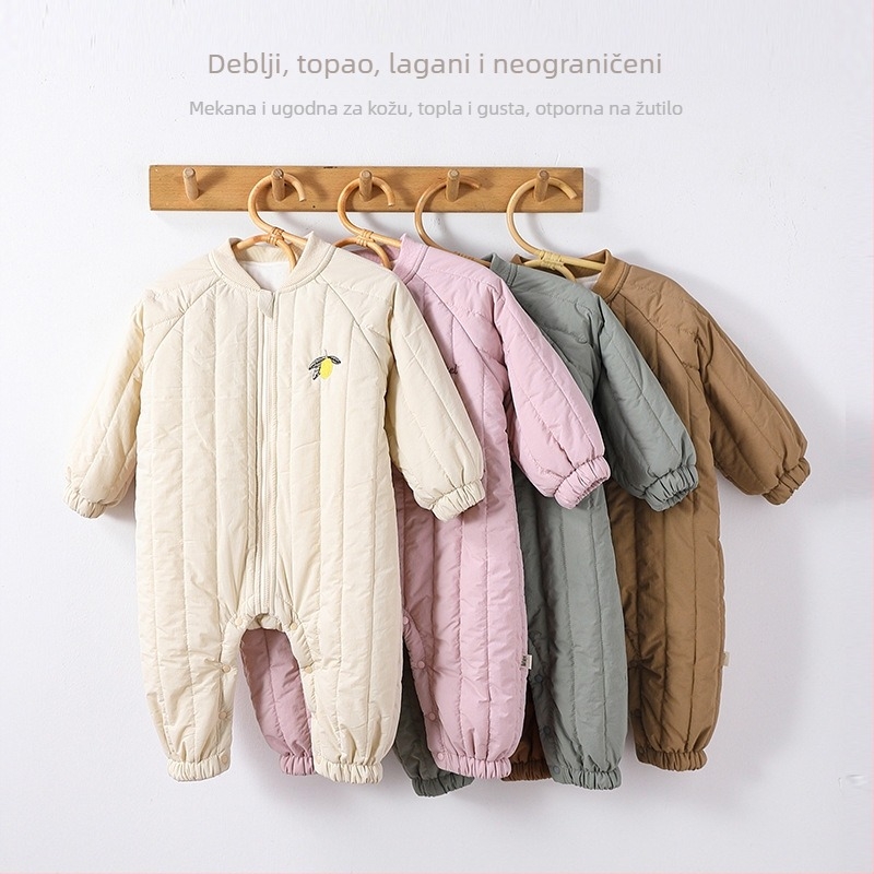 Dječji zimski overal s izvezom, od 100% najlona, dugi rukavi, zatvarač, bez kapulje, unisex