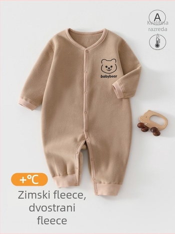 Dječji reverzibilni flis kombinezon, unisex, dugi rukavi, prednje zatvaranje, debeli poliester flis