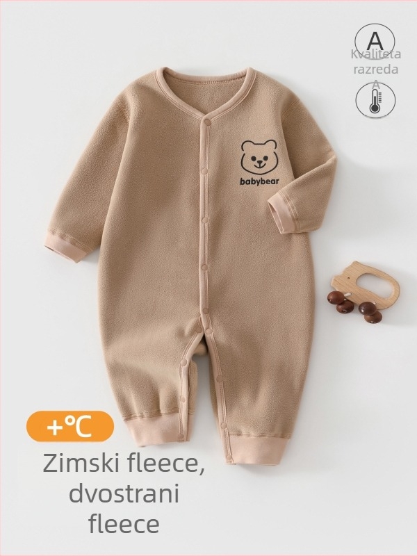 Dječji reverzibilni flis kombinezon, unisex, dugi rukavi, prednje zatvaranje, debeli poliester flis