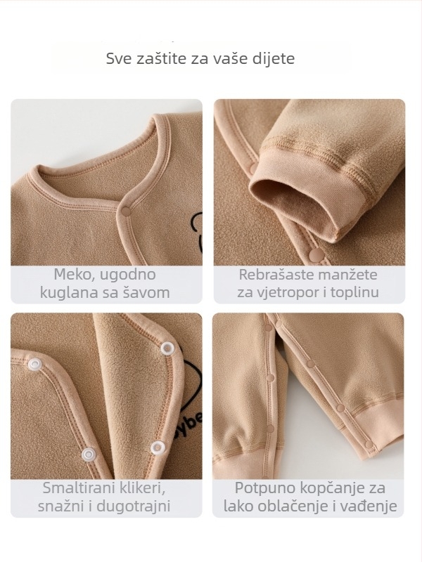 Dječji reverzibilni flis kombinezon, unisex, dugi rukavi, prednje zatvaranje, debeli poliester flis