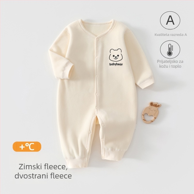 Dječji reverzibilni flis kombinezon, unisex, dugi rukavi, prednje zatvaranje, debeli poliester flis