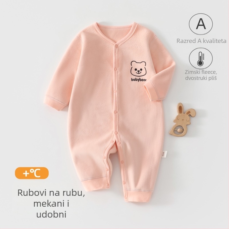 Dječji reverzibilni flis kombinezon, unisex, dugi rukavi, prednje zatvaranje, debeli poliester flis