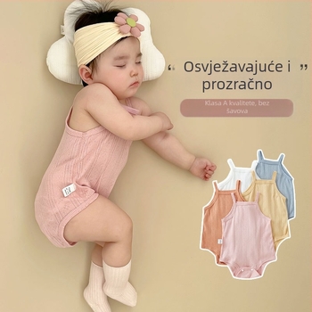 Unisex bebi overal, 100% pamuk, tanak, bez rukava, ljeto
