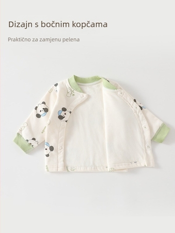 Dječji dvodijelni pajama set s 40 g punila, 100% pamuk, dugi rukavi, bez kapuljače, za novorođenče