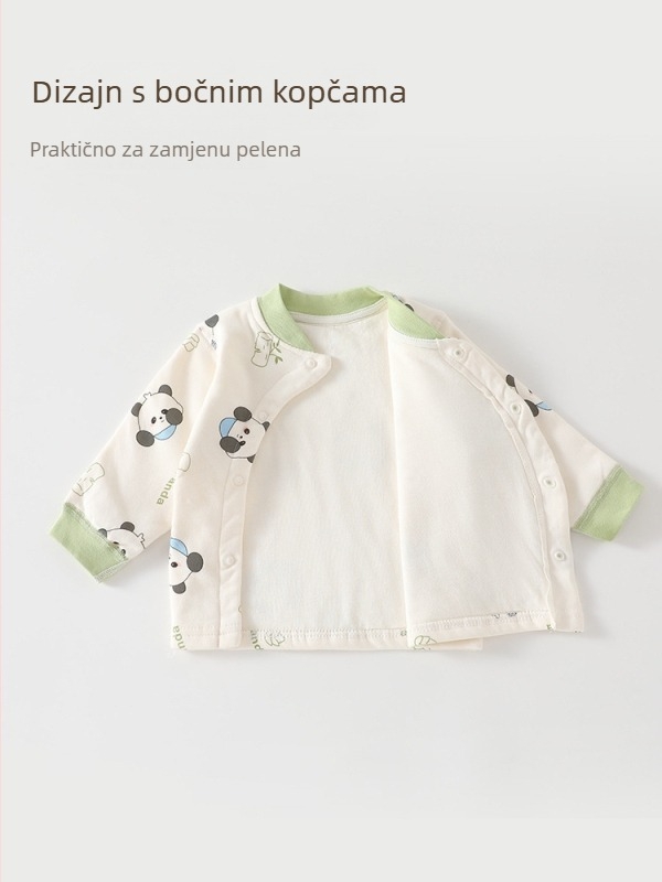 Dječji dvodijelni pajama set s 40 g punila, 100% pamuk, dugi rukavi, bez kapuljače, za novorođenče