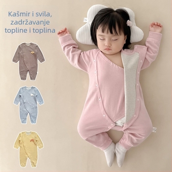 Kombinezon za bebe za jesen-zimu, debeli materijal, 100% drugi materijal, dugi rukav, bez kapucnje, unisex