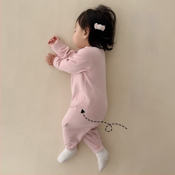 Kombinezon za bebe za jesen-zimu, debeli materijal, 100% drugi materijal, dugi rukav, bez kapucnje, unisex