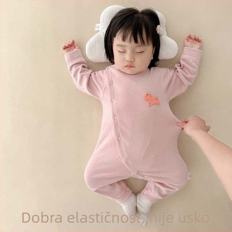 Kombinezon za bebe za jesen-zimu, debeli materijal, 100% drugi materijal, dugi rukav, bez kapucnje, unisex