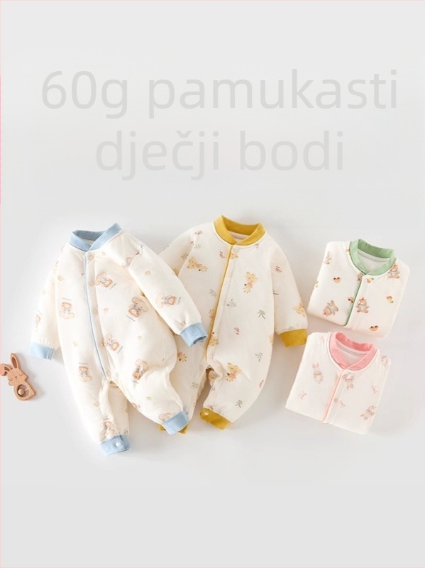 Beba štepani pamučni kombinezon s dugim rukavima, 100% pamuka, jesen-zima, za novorođenčad