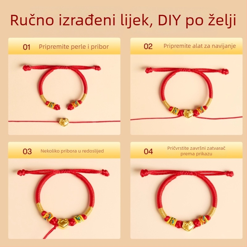 DIY pleteni narukvica za djecu — ručno pletene uže, nacionalni stil, zima 2025, na veliko