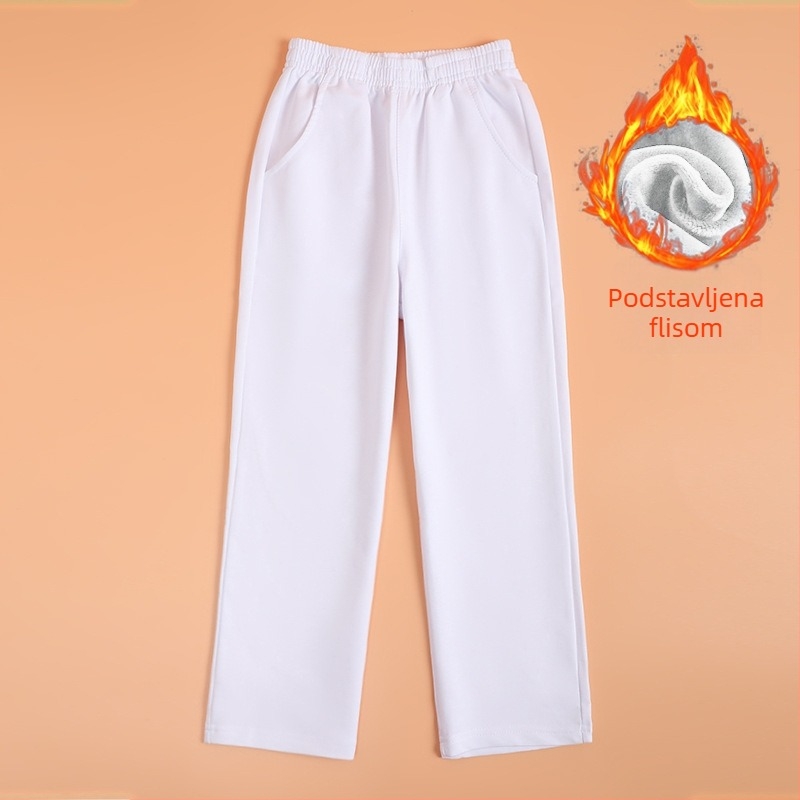 Dječje sportske hlače ravnog kroja, unisex, elastični pojas, pamuk, za sve sezone, za djecu iznad 140 cm