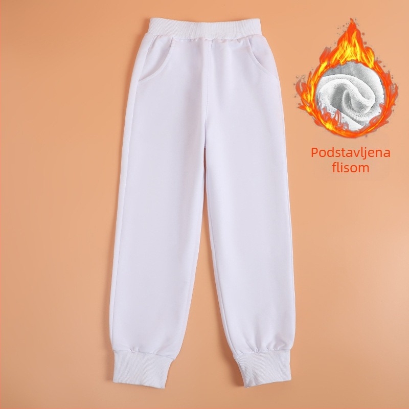Dječje sportske hlače ravnog kroja, unisex, elastični pojas, pamuk, za sve sezone, za djecu iznad 140 cm