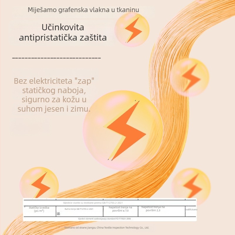 Dječje hlače s grafenom – zimske tople hlače s unutarnjom flecom, poliester-spandeks mješavina s prugama, srednje visoki struk